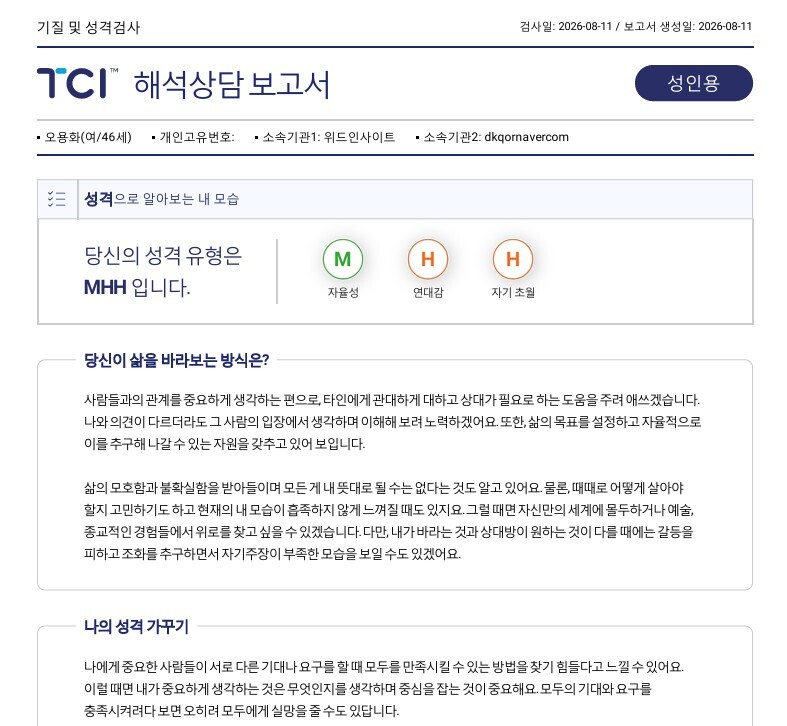 tci 성격유형결과이미지